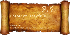 Patatics István névjegykártya